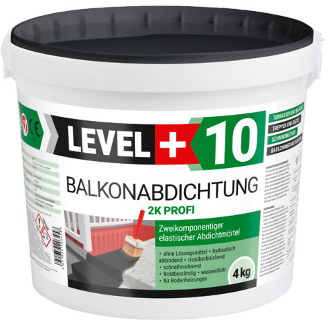 LEVEL+ Balkonabdichtung Dichtschlämme 2K Terrasse L+10 - 4KG