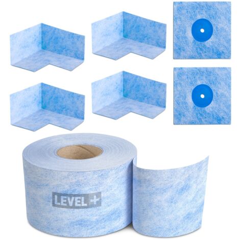 LEVEL+ Bandset Dusche Balkon Dichtband Dichtbahn Duschelement Ecken Profi Set B15