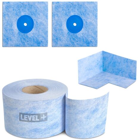 LEVEL+ Bandset Dusche Balkon Dichtband Dichtbahn Duschelement Ecken Profi Set B6