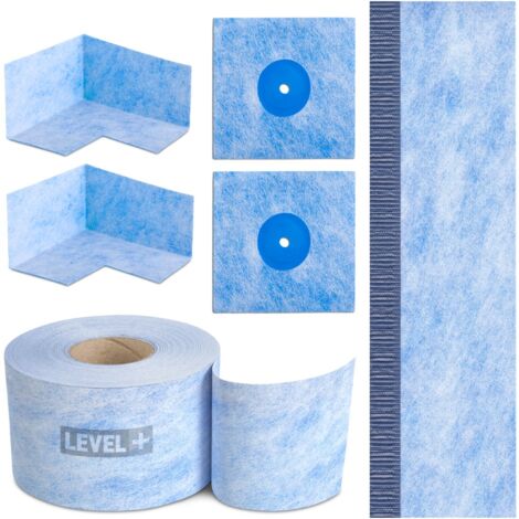 LEVEL+ Bandset Dusche Balkon Dichtband Dichtbahn Duschelement Ecken Profi Set B7