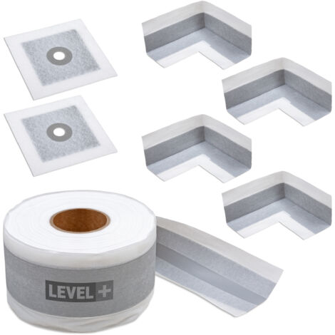 LEVEL+ Bandset Dusche Balkon Dichtband Dichtbahn Duschelement Ecken Profi SET EZ1