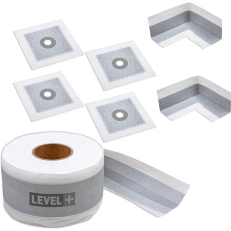 LEVEL+ Bandset Dusche Balkon Dichtband Dichtbahn Duschelement Ecken Profi SET EZ6