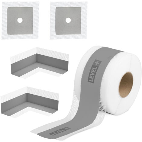LEVEL+ Bandset Dusche Balkon Dichtband Dichtbahn Duschelement Ecken Profi SET G10