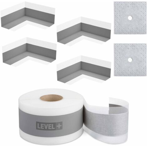 LEVEL+ Bandset Dusche Balkon Dichtband Dichtbahn Duschelement Ecken Profi SET G2