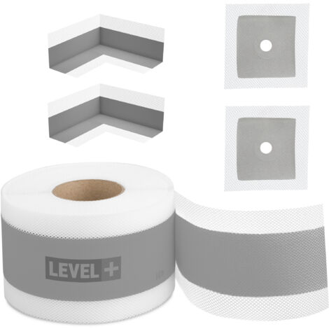 LEVEL+ Bandset Dusche Balkon Dichtband Dichtbahn Duschelement Ecken Profi SET G9