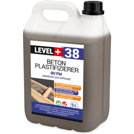 LEVEL+ Beton-Zusatzmittel Fliessmittel Plastifizierer Betonverflüssiger L+38 - 5L