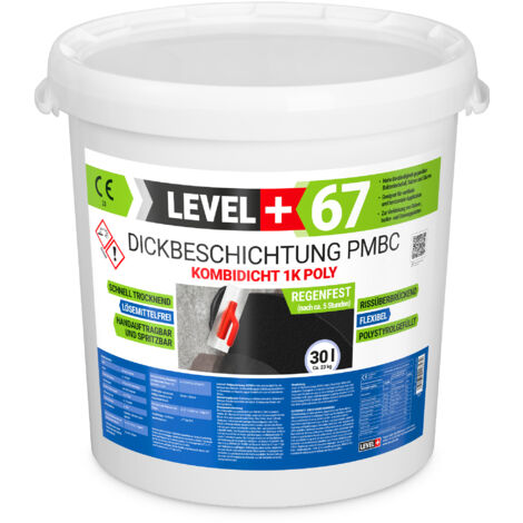 LEVEL+ Bitumen Dickbeschichtung 1K Polystyrol PMBC 1K Poly L+67 - 30L