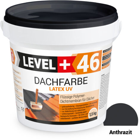 LEVEL+ Dachfarbe elastische Dicht-Polymermembrane  L+46 ANTHRAZIT - 1,5KG