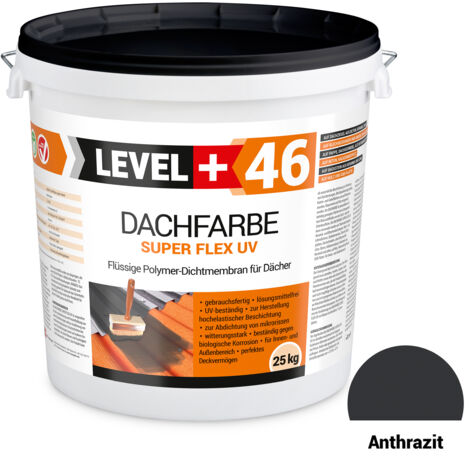 LEVEL+ Dachfarbe elastische Dicht-Polymermembrane  L+46 ANTHRAZIT - 25KG