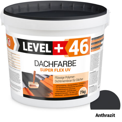 LEVEL+ Dachfarbe elastische Dicht-Polymermembrane L+46 ANTHRAZIT - 7KG