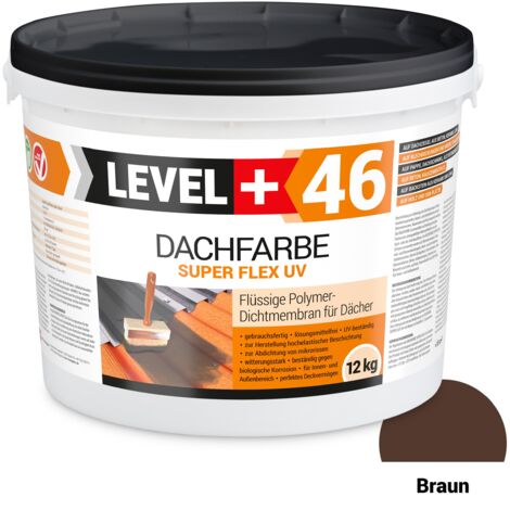 LEVEL+ Dachfarbe elastische Dicht-Polymermembrane L+46 BRAUN - 12KG