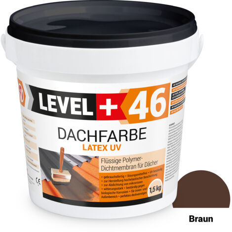 LEVEL+ Dachfarbe elastische Dicht-Polymermembrane L+46 BRAUN - 1,5KG
