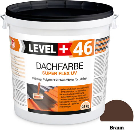 LEVEL+ Dachfarbe elastische Dicht-Polymermembrane L+46 BRAUN - 25KG