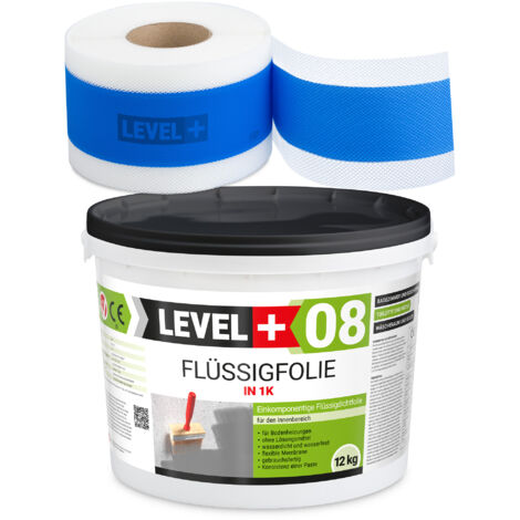 LEVEL+ Dichtset für Duschabdichtung Bad Dichtband Flüssigfolie 12kg SET105B1
