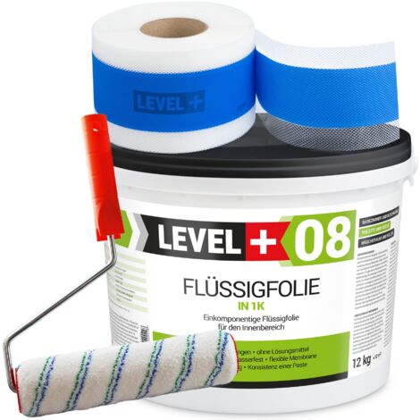 LEVEL+ Dichtset für Duschabdichtung Bad Dichtband Flüssigfolie 12kg SET293