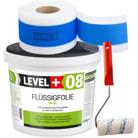 LEVEL+ Dichtset für Duschabdichtung Bad Dichtband Flüssigfolie 5,5kg SET295