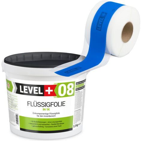 LEVEL+ Dichtset für Duschabdichtung Bad Dichtband Flüssigfolie 5,5kg SET298