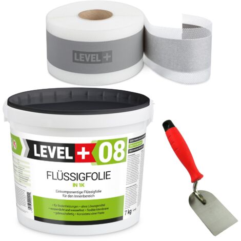 LEVEL+ Dichtset für Duschabdichtung Bad Dichtband Flüssigfolie 7kg SET02