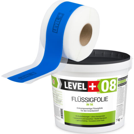 LEVEL+ Dichtset für Duschabdichtung Bad Dichtband Flüssigfolie 7kg SET299