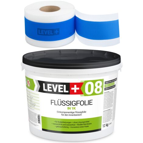 LEVEL+ Dichtset für Duschabdichtung Bad Dichtband Flüssigfolie 7kg SET307