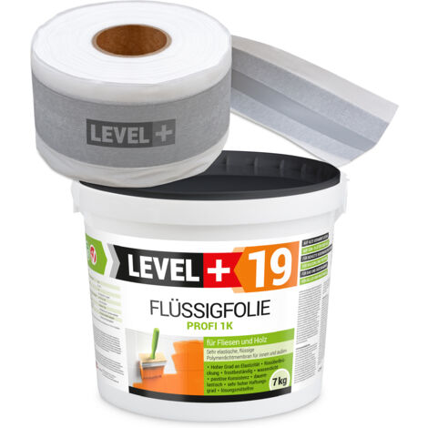 LEVEL+ Dichtset für Duschabdichtung Bad Dichtband Flüssigfolie 7kg SET546