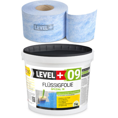LEVEL+ Dichtset für Duschabdichtung Bad Dichtband Flüssigfolie 7kg SET72