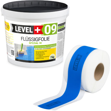 LEVEL+ Dichtset für Duschabdichtung Bad Dichtband Flüssigfolie 7kg SET82