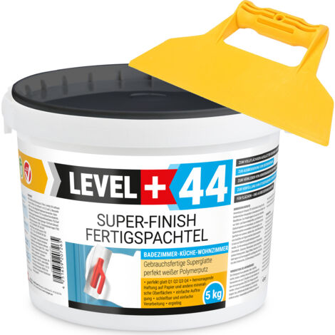 LEVEL+ Fertigspachtel Spachtelmasse L+44 - 5KG + Glattespachtel