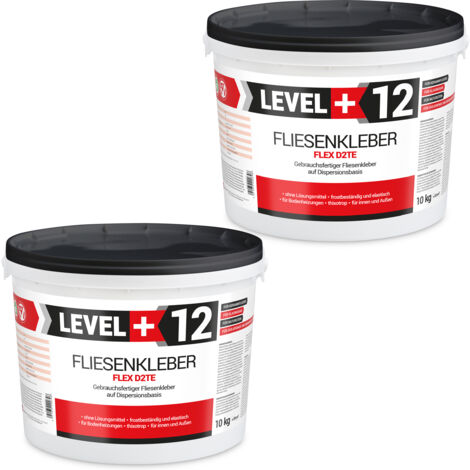 LEVEL+ Fliesenkleber Fertig Dispersionkleber Flexmörtel L+12 - 10+10KG