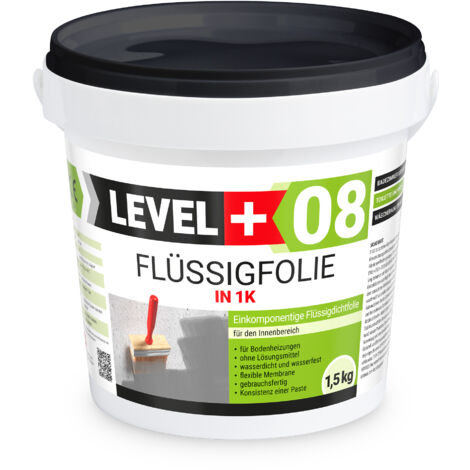 LEVEL+ Flüssigfolie Badabdichtung 1K Dichtfolie L+08 - 1,5KG