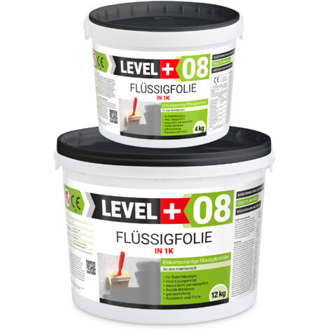 LEVEL+ Flüssigfolie Badabdichtung 1K Dichtfolie L+08 - 16KG