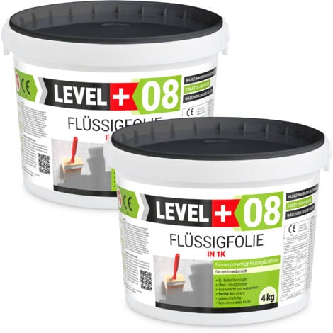 LEVEL + LEVEL+ Flüssigfolie Badabdichtung 1K Dichtfolie L+08 - 8KG