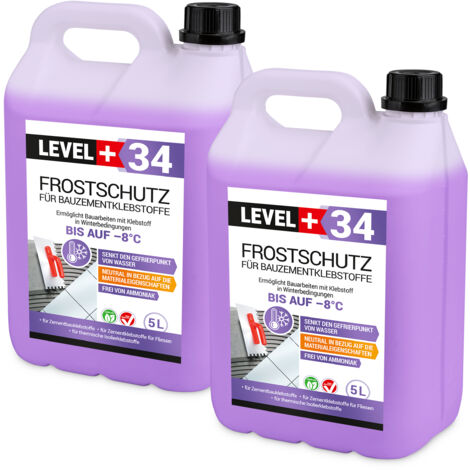 LEVEL+ Frostschutz für Bauzementklebstoffe Zementkleber Fliesenkleber L+34 - 10L
