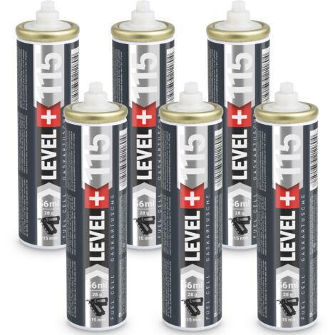 LEVEL+ Gaskartusche für Gasnagler 115mm 56ml Fuel Cell L+115 - 6 St.