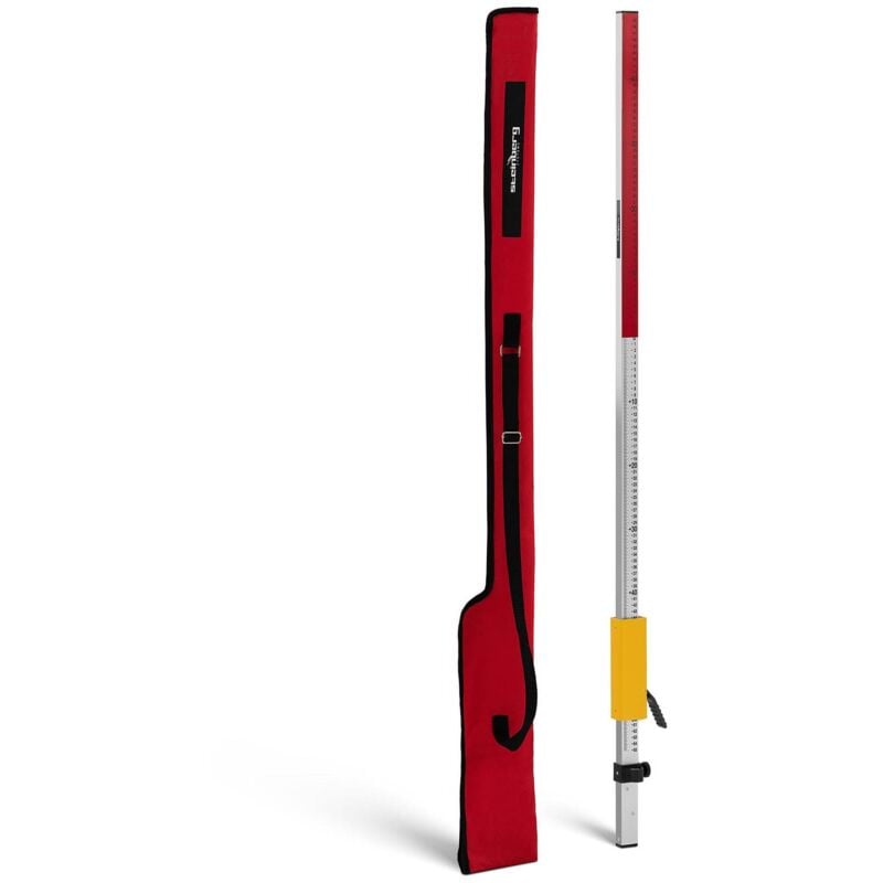 Steinberg Systems - Level Staff Levelling Rod Survey Staff Survey Rod Aluminium 2.4m 2 Scales mm/cm