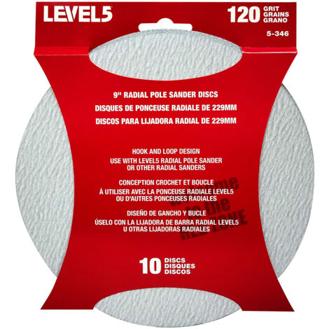 LEVEL5 Schleifscheiben 10-Pack 120 Körnung für 9“ 5-346