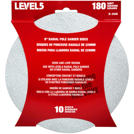 LEVEL5 Schleifscheiben 10-Pack 180 Körnung für 9“ 5-348