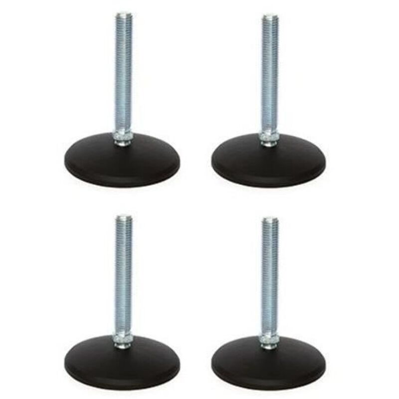 Leveling foot - M16x200 - Zinc-plated steel - 80mm nylon base - Load 900kg - Pack of 4
