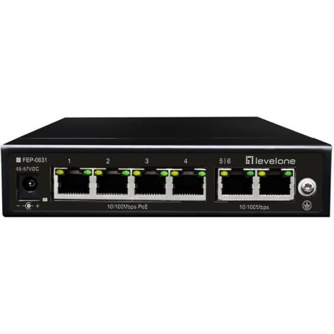 LevelOne FEP-0631 switch di rete Fast Ethernet (10/100) Supporto Power over Ethernet (PoE) Nero