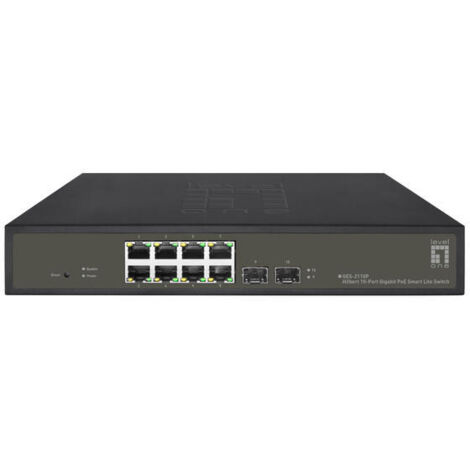 LevelOne GES-2110P switch Gestionado L2 Gigabit Ethernet (10/100/1000) Energía sobre Ethernet (PoE) Negro
