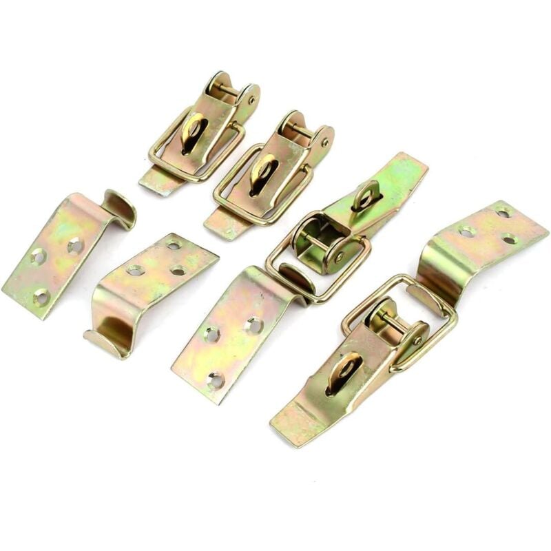 Lever lock, 4 pieces, spring-loaded latch, tilt latch, small tension latch, pressure lock, lever lock, box lock, stainless steel lock for box cases