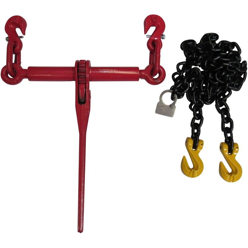 Securefix Direct - Lever Ratchet Chain Loadbinder Kit 10MM 4M Grab Hook