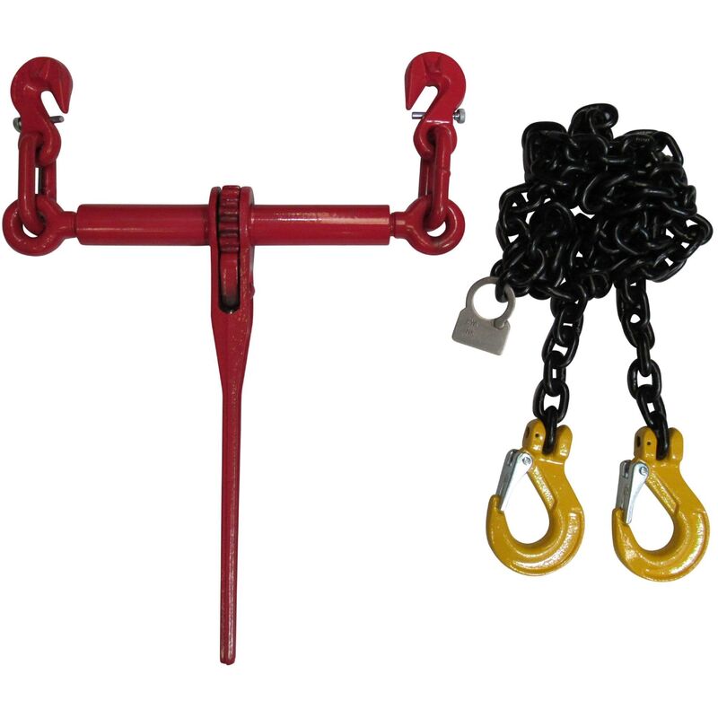 Securefix Direct - Lever Ratchet Chain Loadbinder Kit 12MM 4M Sling Hook