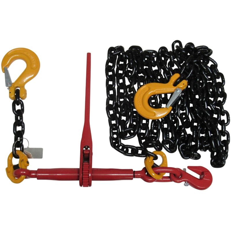 Lever Ratchet Loadbinder Kit 10MM 8M Chain (Tie Down Lashing Grab Sling Hook)