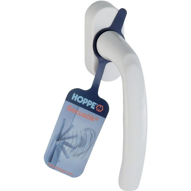 Hoppe - Levier carré 7 x 20 à 30 mm finition blanc ral 9010 Sécustik® pour of et ob Atlanta