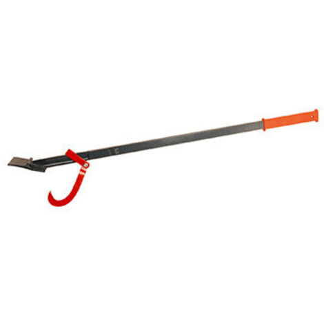 Levier d'abattage BAHCO. En acier forgé profilé avec crochet coulissant, poignée en plastique, longueur 130 cm, poids 3400 g, ce
