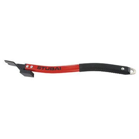 Levier d'abattage pour élagueur, en aluminium et poignée anti-dérapante, avec talon de frappe et perçage pour fixation par mousq