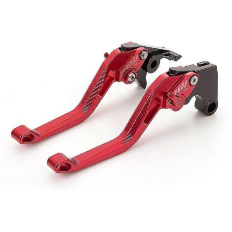 Levier de frein et d'embrayage 3D en aluminium CNC réglable pour moto Aprilia RS660/Tuono 660 (2020-2022) - Court, rouge