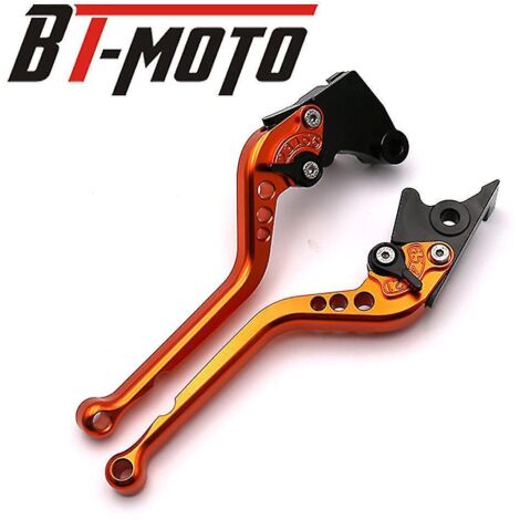 Levier de frein et d'embrayage compatible avec les motos Yamaha YZF-R1 et YZF-R6 (2005-2016), poignée longue/courte en aluminium, orange.