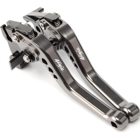 Levier de frein et d'embrayage court réglable 6 positions en alliage d'aluminium CNC modifié pour Kawasaki Ninja 1000/Tourer 2017-2022 (gris)